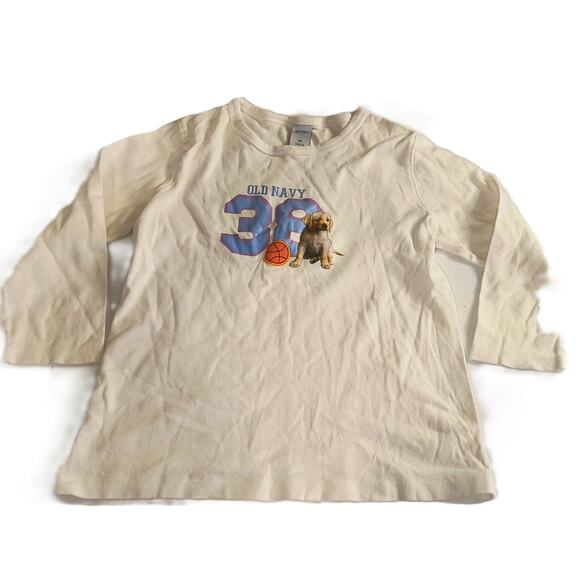 Old Navy Other - Old Navy Boy's Long Sleeve T-Shirt Causal Solid Logo Pullover White Size XL G001